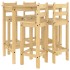 Set de bar 5 piezas madera maciza de