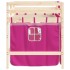 Cama alta para niños con cortinas madera pino rosa 80x200