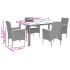 Set comedor jardín 5 pzas y cojines ratán sintético vidrio