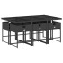 Set de comedor de jardín 7 pzas y cojines ratán sintético