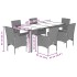 Set de comedor jardín 7 pzas con cojines ratán PE acacia