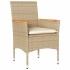 Set comedor jardín 5 pzas cojines ratán sintético vidrio