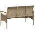 Banco de jardín y cojines ratán sintético beige 116x62,5x74