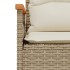 Banco de jardín y cojines ratán sintético beige 116x62,5x74