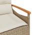 Banco de jardín y cojines ratán sintético beige 116x62,5x74