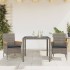 Set comedor jardín 3 pzas y cojines ratán sintético vidrio