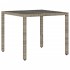 Set comedor jardín 3 pzas y cojines ratán sintético vidrio
