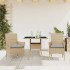 Set comedor jardín 3 pzas cojines ratán sintético vidrio