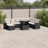 Set de sofás de jardín 8 piezas y cojines ratán sintético