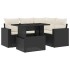 Set de muebles de jardín 5 pzas y cojines ratán sintético