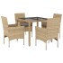 Set comedor jardín 5 pzas cojines ratán sintético vidrio