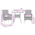 Set comedor jardín 3 pzas y cojines ratán sintético vidrio