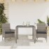 Set comedor jardín 3 pzas y cojines ratán sintético vidrio