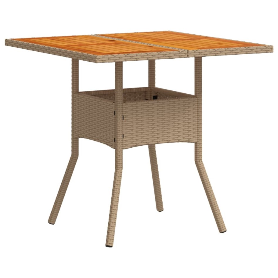 Set de comedor jardín 5 pzas con cojines ratán PE acacia