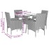 Set de comedor jardín 5 pzas con cojines ratán PE acacia