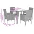 Set de comedor jardín 5 pzas con cojines ratán PE acacia