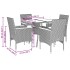 Set de comedor jardín 5 pzas con cojines ratán PE acacia