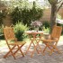 Muebles cafetería plegables 3 pzas madera maciza