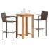 Mesa y taburetes de jardín 3 pzas madera acacia ratán PE