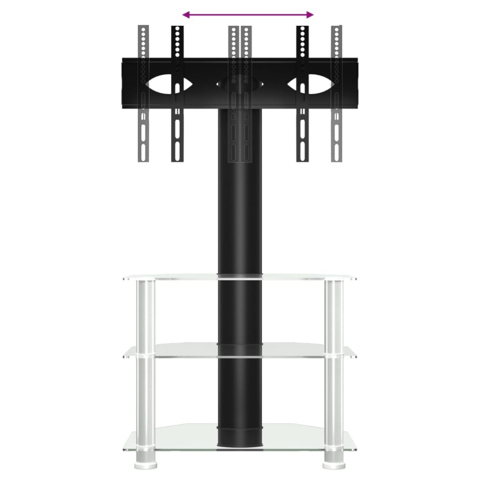 Mueble TV esquina 3 niveles para 32-70 pulgadas negro