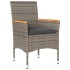 Set de comedor jardín 5 pzas con cojines ratán PE acacia