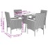 Set de comedor jardín 5 pzas con cojines ratán PE acacia