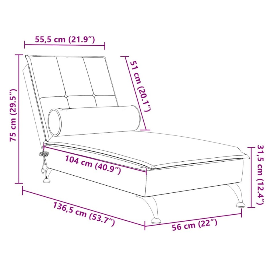 Sofá diván de masaje con cojín de terciopelo gris