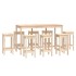 Set de bar 9 piezas madera maciza de