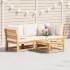 Set de muebles para jardín 3 piezas con cojines madera