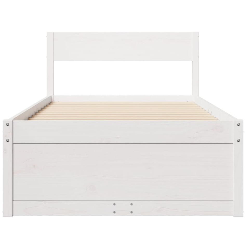 Estructura de cama sin colchón madera de pino blanca 90x200