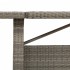 Mesa de jardín superficie madera acacia ratán gris 240x90x75