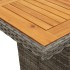 Mesa de jardín superficie madera acacia ratán gris 240x90x75