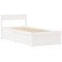 Estructura de cama sin colchón madera maciza blanca 75x190
