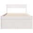 Estructura de cama sin colchón madera maciza blanca 75x190