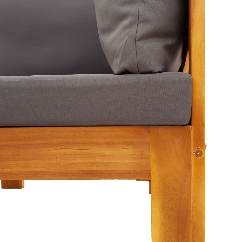 Set de sofás de jardín con cojines 3 pzas madera maciza