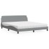 Cama con colchón de tela gris claro 180x200