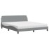Cama con colchón de tela gris claro 180x200