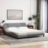 Cama con colchón de tela gris claro 180x200