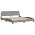 Cama con colchón de tela gris claro 180x200