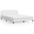 Cama con colchón cuero sintético blanco 160x200