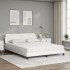 Cama con colchón cuero sintético blanco 160x200