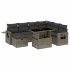 Set de sofás de jardín y cojines 8 piezas ratán sintético