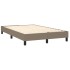 Cama box spring con colchón y LED tela gris taupe 120x190