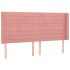 Cama box spring colchón y LED terciopelo rosa 180x200