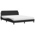 Cama con colchón terciopelo negro 160x200