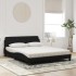 Cama con colchón terciopelo negro 160x200