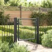 Puerta de malla de jardín acero galvanizado gris 100x125 cm