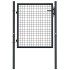 Puerta de malla de jardín acero galvanizado gris 100x125