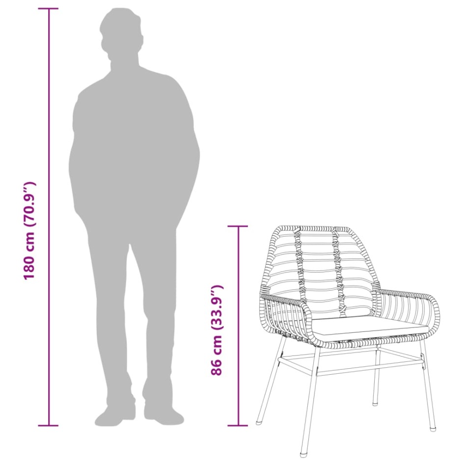 Sillones de jardín con cojines 2 uds ratán sintético
