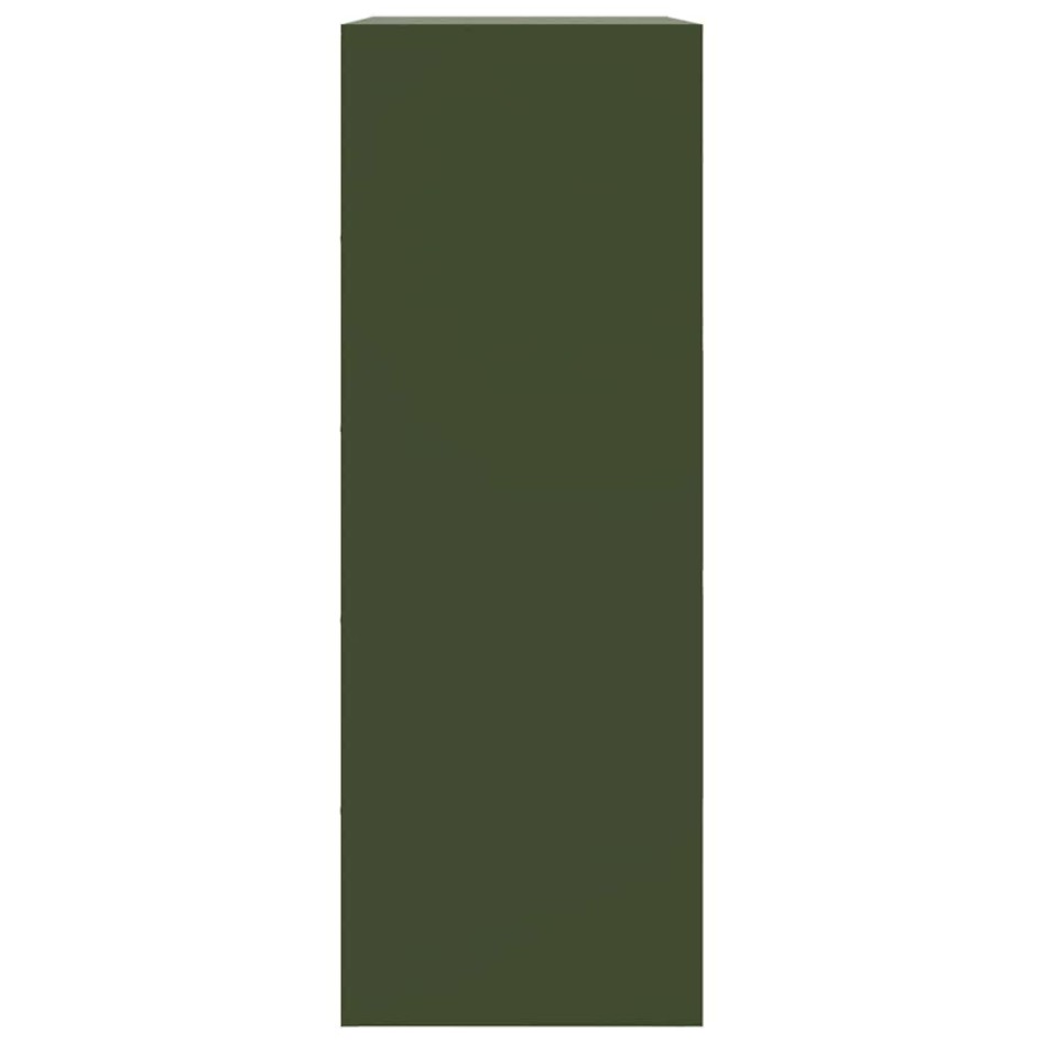 Aparador de acero verde oliva 67x39x107